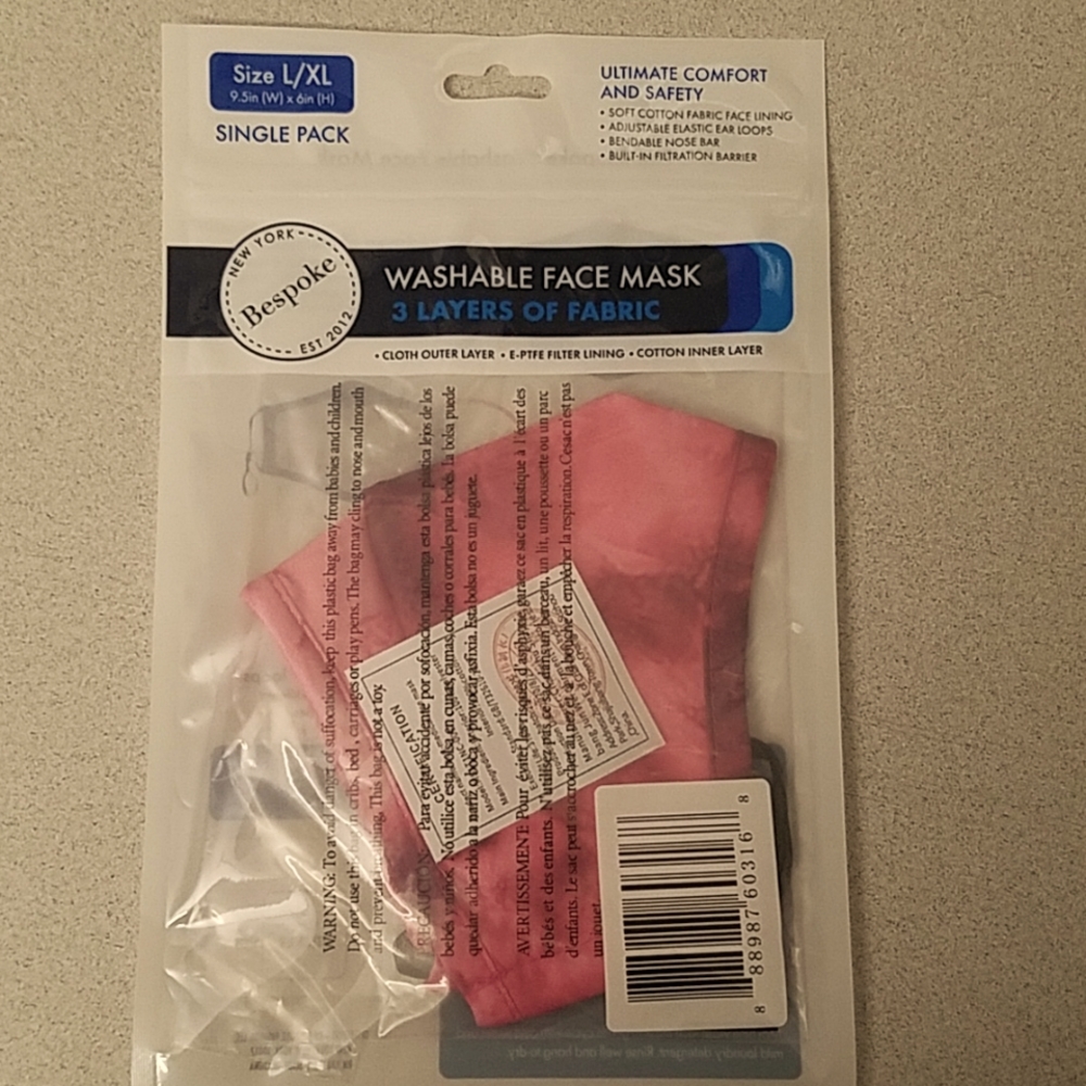 🆕️Bespoke Washable face mask  "Fuschia" L/XL